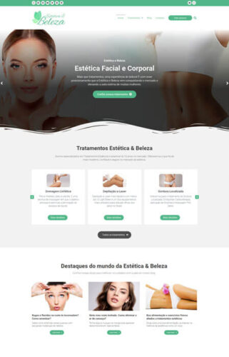 Criação do site Beleza e Estética com o sistema de criação de sites Radoox